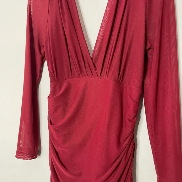 Fashion Nova Deep V-Neck Red Dress - Picture 5 of 8